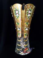 Lọ hoa pha lê bohemia mạ vàng BMV007